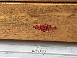 Oak Neslein engineer cabinet tool chest top box & 7 drawers with metal runners