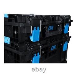 Ox Tooltrek 3 Piece Modular Deep Tool Box + Trolley Wheels + Shallow Box Set Up