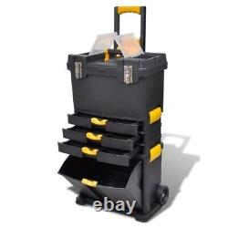 Portable Garage Workshop Case Chest Tool Trolley Storage Box Cart & 3 Drawers UK