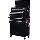 Portable Toolbox Tool Box Top Chest Cabinet Garage Storage Roll Cab Black New
