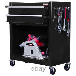 Portable Toolbox Tool Box Top Chest Cabinet Garage Storage Roll Cab Black New