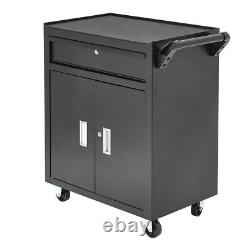 Rolling Tool Box Chest Tool Storage Cabinet Trolley Tool Cart 2 Doors Cupbpard