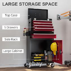 Rolling Tool Cabinet with 5 Drawers Lockable Cabinet Tool Chest&Roller Cabinet