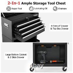 Rolling Tool Chest Combo Lockable Tool Cabinet with Wheels Drawers Adjustable