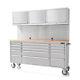 Sgs 72 Stainless Steel 15 Drawer Work Bench With Upper Cabinet