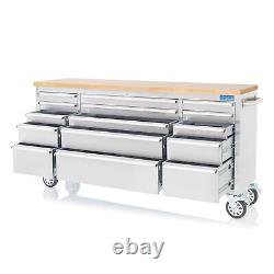 SGS 72in Stainless Steel Workbench Tool Chest and Side Cabinet