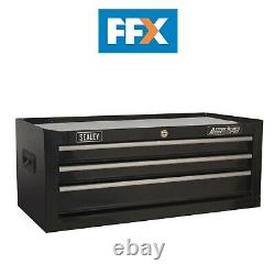 Sealey AP223B Mid Box 3 Drawer with Ball Bearing Slides Black Tool chest