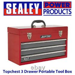 Sealey AP9243BB Topchest 3 Drawer Portable Tool Box with Ball Bearing Runners