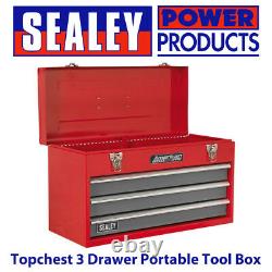 Sealey AP9243BB Topchest 3 Drawer Portable Tool Box with Ball Bearing Runners