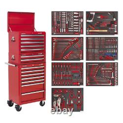 Sealey Tool Chest Combination 14 Drawer Red with 446pc Tool Kit