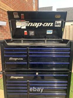 Snap On 40 Tool Box Black And Anodised Blue Rolling Chest And Top Box