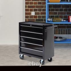 Steel 5-Drawer Tool Storage Cabinet Lockable with Wheels Handle Garage