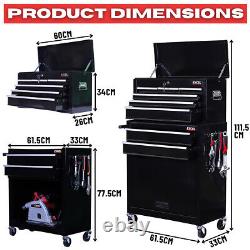 Tool Box Chest Cabinet Top Box And Rollcab With 8 Drawer Storage Portable New