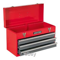 Tool Chest 3 Drawer Portable with Ball Bearing Slides Red / Grey SealeyAP9243BB