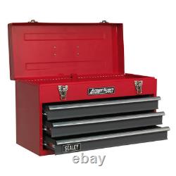 Tool Chest 3 Drawer Portable with Ball Bearing Slides Red / Grey SealeyAP9243BB