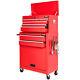 Tool Chest Box Large Top Cabinet Top And Roll Cab Box Us Ball Bearing Slides Red