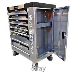 Tool Chest Trolley With Empty 7 Drawers and Side Storage For Tools Storage