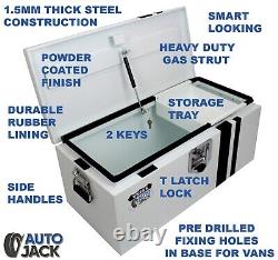 Tool Chest Van Security Box Steel Site Storage Vault Safe with 2 Keys Autojack