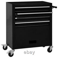 Tool Trolley with 4 Drawers Tools Cabinet Wheels Garage Storage Chest Box DIY