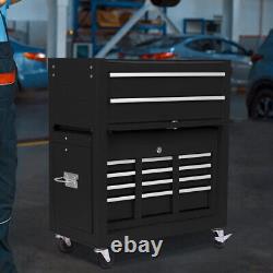 UK Large Tool Chest Cabinet Garage 8 Drawer Roller Top Chest Box Tools Trolley