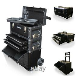 US PRO Tools 3 IN 1 Mobile Rolling Chest Trolley Cart cabinet Wheels Tool Box