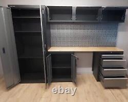 Us Pro Garage Storage System Tool Chest Cabinet Box Grey / Black Finance Options