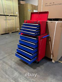 Us Pro Tools Red Blue Affordable Tool Chest Rollcab Steel Box Roller Cabinet