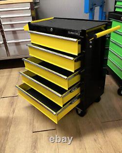 Us Pro Tools Yellow Black Steel Chest Tool Box Roller Cabinet 5 Drawers