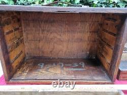 Vintage Engineers 4 Drawer Wooden Tool Chest Good Condition For Age Dated 1939