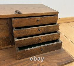 Vintage Wooden Collectors Engineers Tool Makers Box Chest Cabinet Drawers