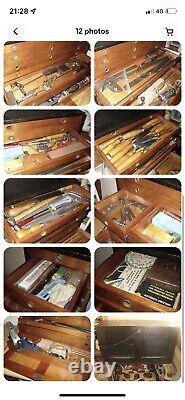 Vintage pattern toolmakers 9 draw tool chest complete with tools