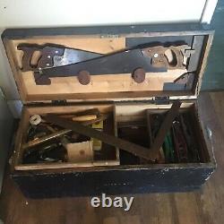 Vintage tools shipwrights chest H. M Dockyard Chatham