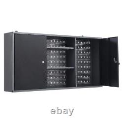 Wall Mount Metal Tool Chest Box Office File Cabinet Garage Storage Cupboard Keys