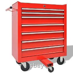 Workshop Tool Trolley with 1125 Tools Steel Storage Chest Box Red N6T1