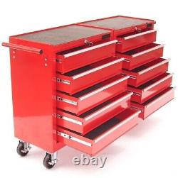 XL Workshop Storage Trolley 10 Drawer Tool Box Cabinet Service Cart Tool Chest