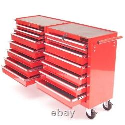 XXL Workshop Storage Trolley 14 Drawer Tool Box Cabinet Service Cart Tool Chest