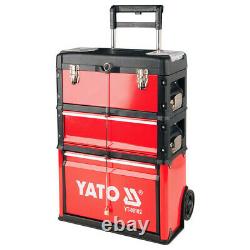 YATO Trolley Tool Box with 2 Drawers Portable Storage Chest Organiser Utility