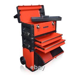 315 Us Pro Outils Red Mobile Rolling Chest Trolley Cart Armoire Roues Boîte À Outils