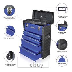 319 US PRO Tools Blue Mobile Roller Chest Trolley Cart Storage cabinet Tool Box can be translated as '319 US PRO Tools Chariot à roulettes mobile en bleu avec coffre de rangement pour outils.'