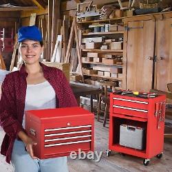 6 Tiroirs Rolling Tool Chest Armoire de rangement d'outils de haute capacité avec 4 crochets