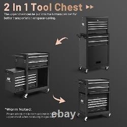 6 tiroirs Rolling Tool Chest Armoire de rangement d'outils à grande capacité avec 4 crochets