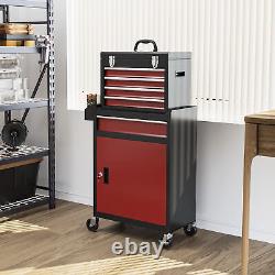 Armoire à outils HOMCOM sur roues avec 5 tiroirs Combinaison d'armoire à outils sur le dessus et à roulettes