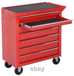 Armoire à outils à roulettes DURHAND pour garage d'atelier avec 7 tiroirs rouges