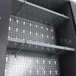 Armoire d'atelier verrouillable en métal fixée au mur avec étagère ajustable
