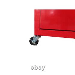Armoire de rangement de grande capacité, couleur rouge, avec 8 tiroirs, boîte à outils à roulettes.