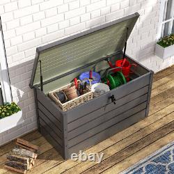 Armoire de rangement de jardin verrouillable 200/350/600L Coffre de rangement de patio pour outils Abri de jardin Conteneur