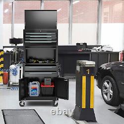 Armoire de rangement pour outils de garage 3-en-1 avec 6 tiroirs, chariot à roulettes avec roues et crochets