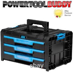 Boîte à outils OX TOOLTREK Trade avec 2 ou 3 tiroirs, coffre à outils avec poignée de transport