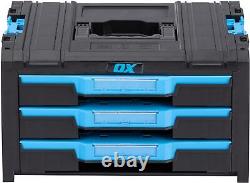 Boîte à outils OX TOOLTREK Trade avec 2 ou 3 tiroirs, coffre à outils avec poignée de transport