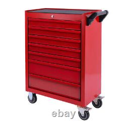 Boîte à outils avec 7 tiroirs, armoire à roulettes verrouillable, boîte à roulettes à roulements à billes